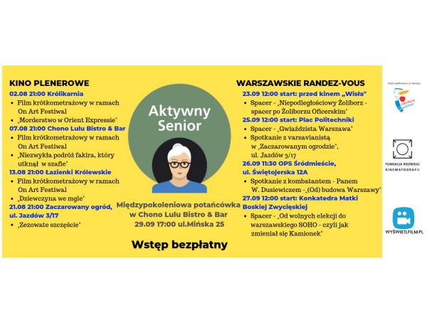Aktywny Senior - zapraszamy na Warszawskie Dni Seniora 2019!